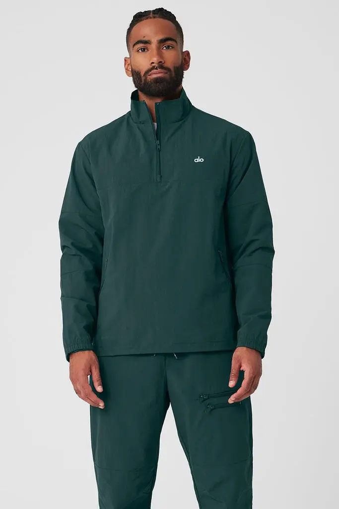 Takeaway Track Pullover - Midnight Green  On Sale Now with Up to 21% Off |  Discover Exclusive Deals & Savings at BeyondStyle  Authentic Alo  Men|Outerwear|Coverups|Pullovers|Alo Yoga with Limited-Time Discounts, Free