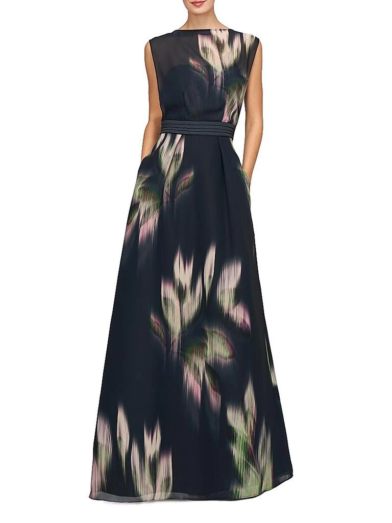 Kay Unger Tess Chiffon Leaf Gown 2