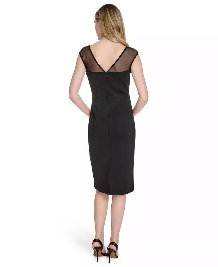 Eliza J Women's Dimensional-Flower Sleeveless Scuba Dress