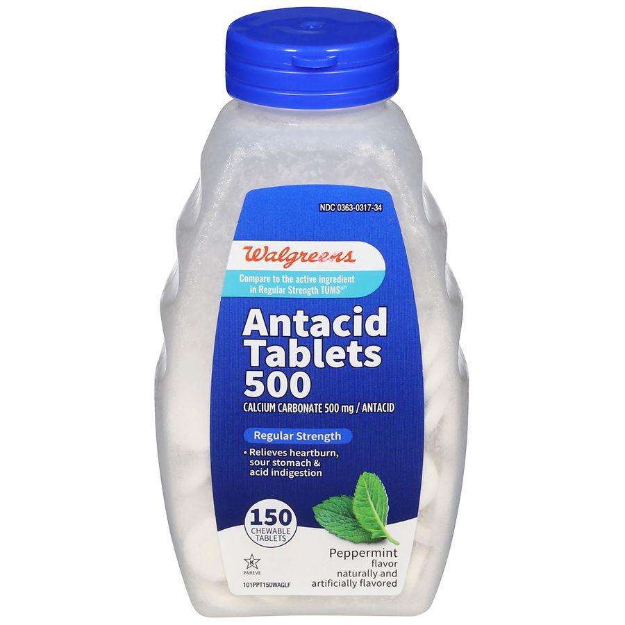 Walgreens Antacid Tablets 500 Regular Strength