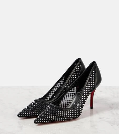 Christian Louboutin Apostropha 80 embellished mesh pumps 4