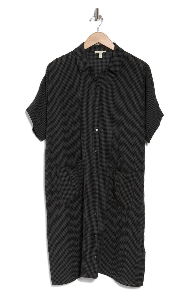 Eileen Fisher Check Print Linen Blend Shirtdress 3