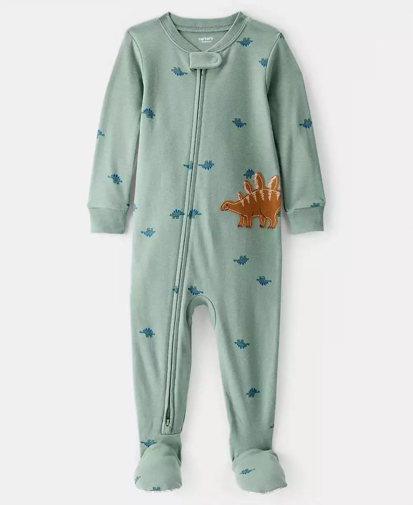 Carter
s Baby Boys Dinosaur-Print Cotton Long-Sleeve 2-Way-Zip 1-Piece Footed Pajamas