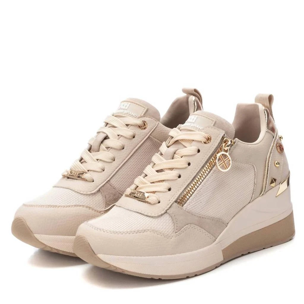 Xti Women's Casual Wedge Sneakers In Beige 4