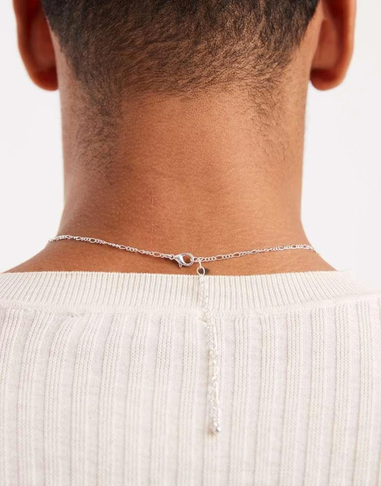 ASOS ASOS DESIGN molten ring pendant necklace in worn silver 3