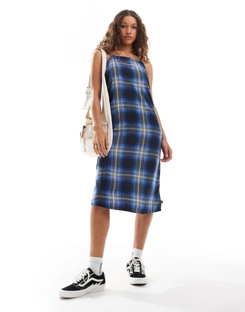 Vans Vans camden check slip dress in blue 2