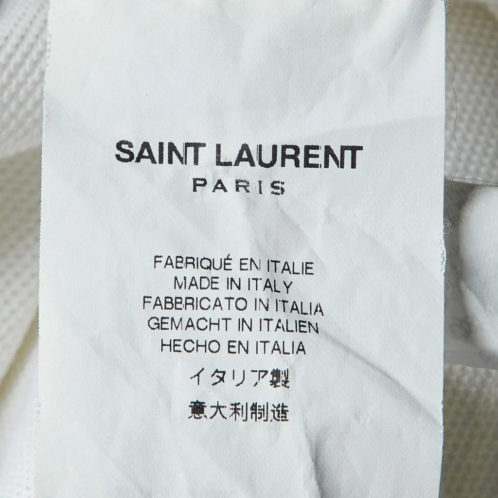 Yves Saint Laurent Saint Laurent Paris White Cotton YSL Embroidered T-Shirt M 6