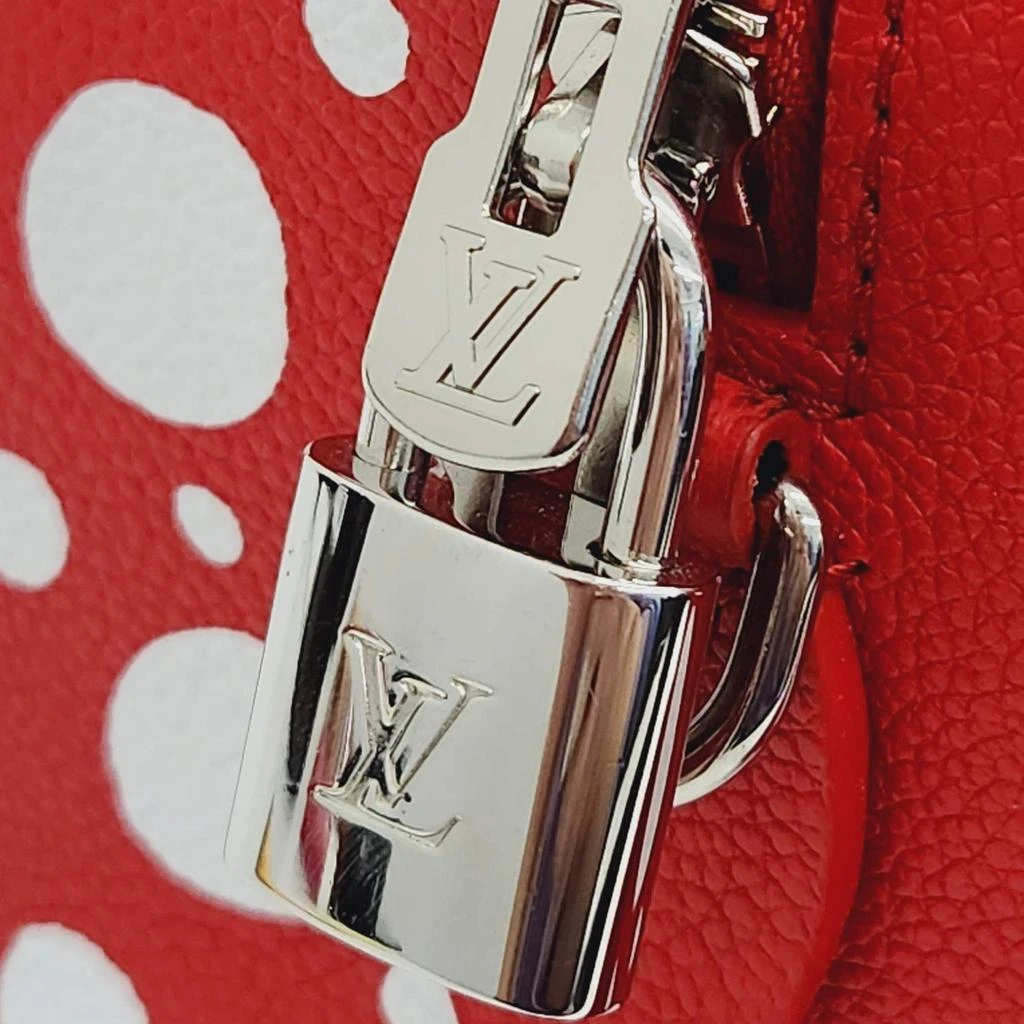 Louis Vuitton Louis Vuitton Red Leather Yayoi Kusama Speedy 20 Satchel 6