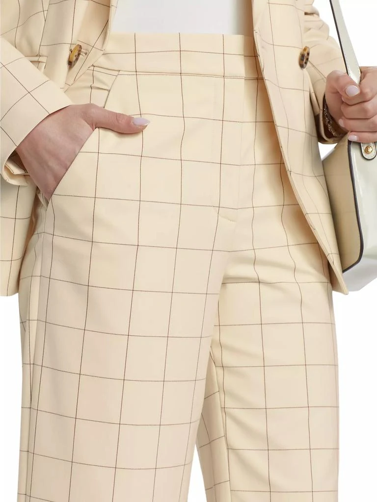 VERONICA BEARD Tonelli Windowpane Wide-Leg Pants 6