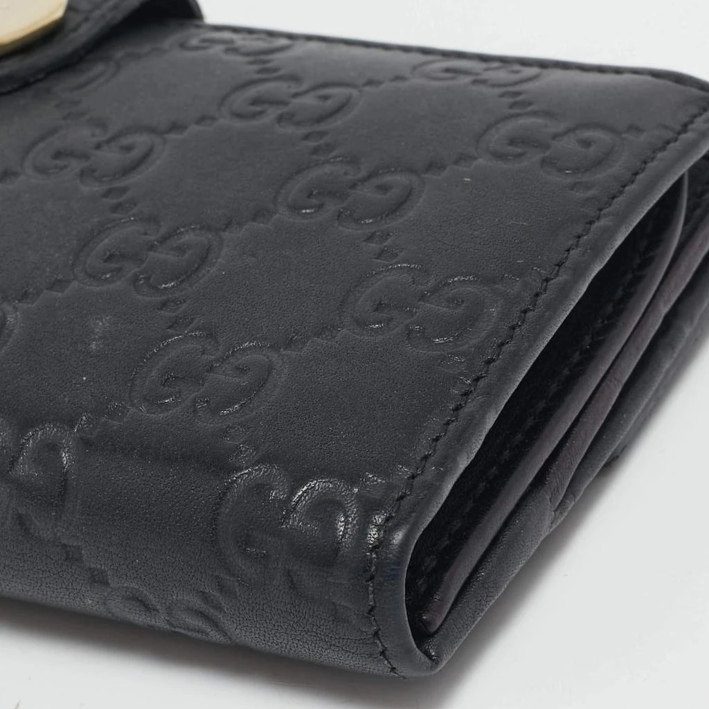 Gucci Gucci Black Guccissima Leather Heart Flap Continental Wallet 13