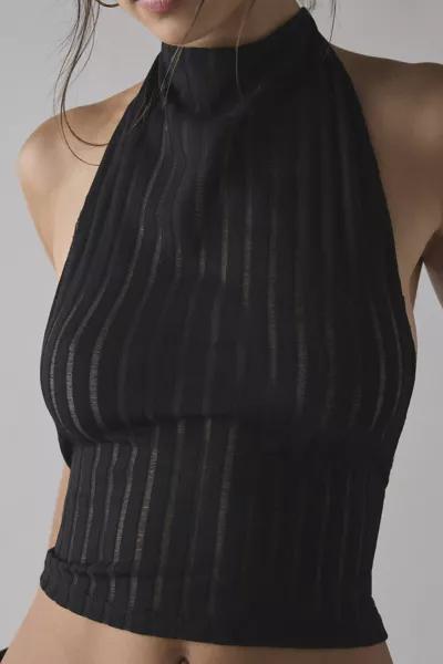Jaded London Jaded London Zene Semi-Sheer Knit Backless Buckle Halter Top