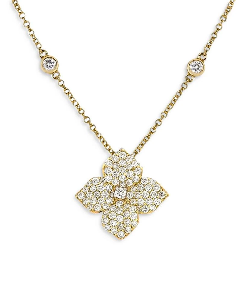 Piranesi 18K Yellow Gold Fiore Diamond Small Flower Pendant Necklace, 16-18" 1