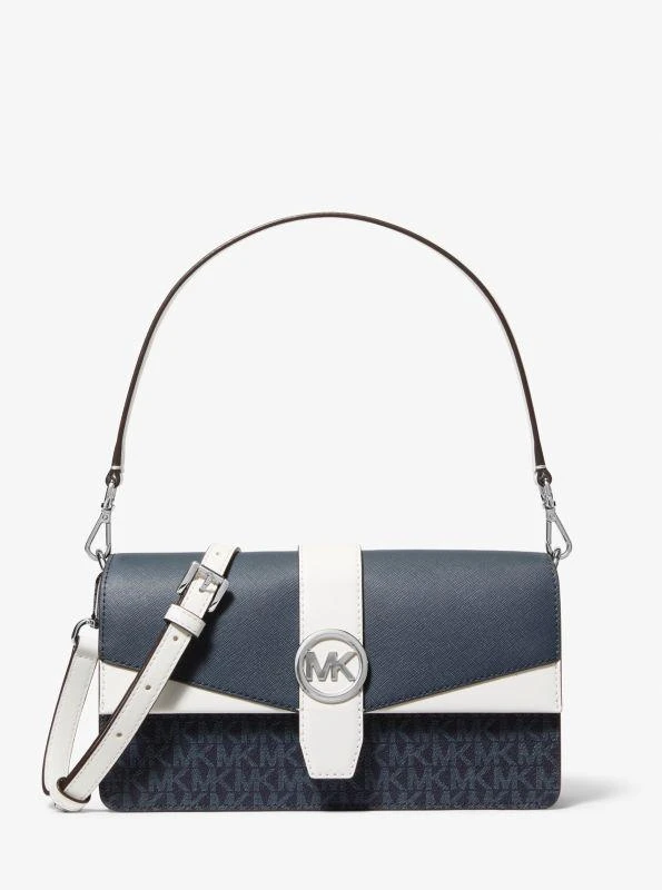 Michael Kors Greenwich Medium Signature Logo Convertible Shoulder Bag