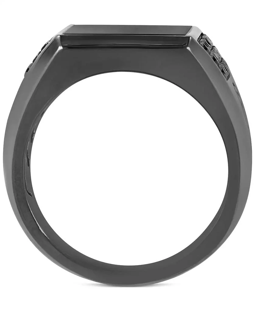 Effy EFFY® Men
s Onyx and Black Spinel Statement Ring in Black Rhodium-Plated Sterling Silver 5