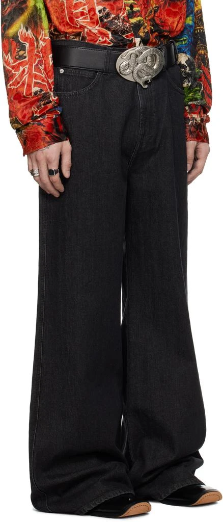 LU'U DAN Black Vintage Wash Phat Jeans 2