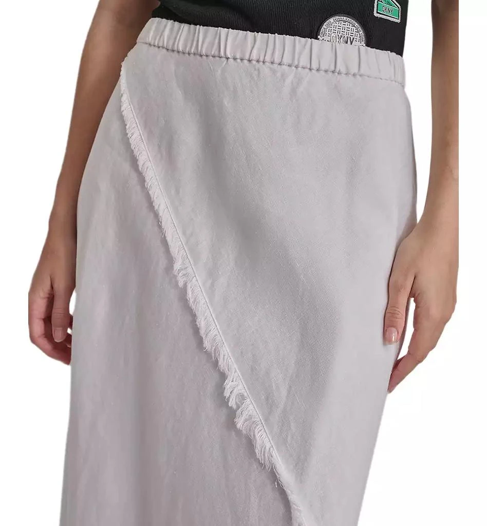DKNY Women's Pull-On Fringe-Trim Linen Skirt 4