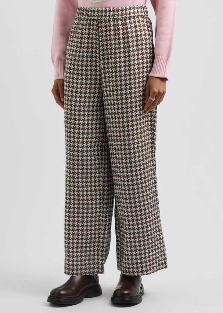 OLIVIA RUBIN Zora houndstooth-print twill trousers 2