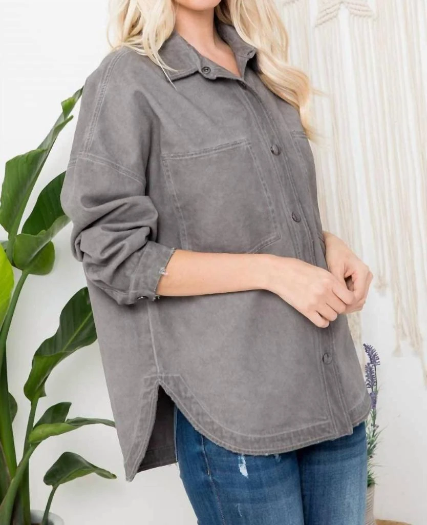 ZiA Apparel Zia Apparel - Mineral Washed Denim Shacket - Plus 4