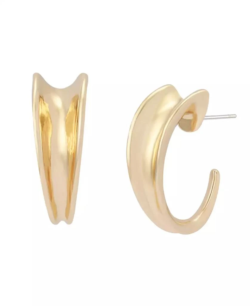 Robert Lee Morris Silver Sculpted Small Hoop Earrings