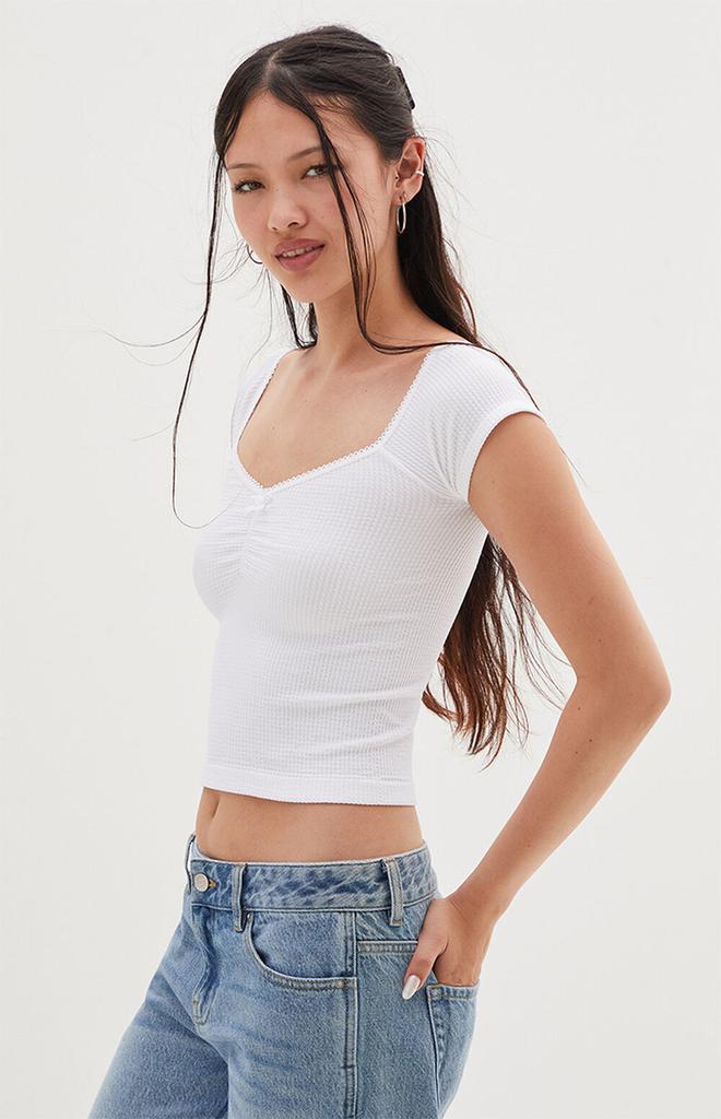 CONTOUR Seamless Waffle Knit Cinched Top