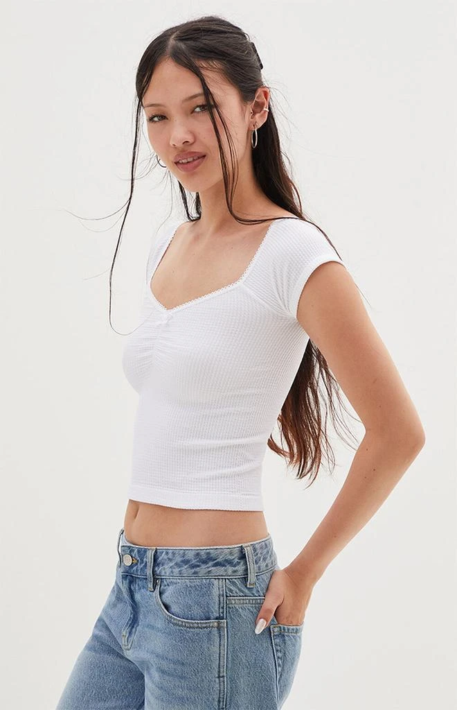 CONTOUR Seamless Waffle Knit Cinched Top 2