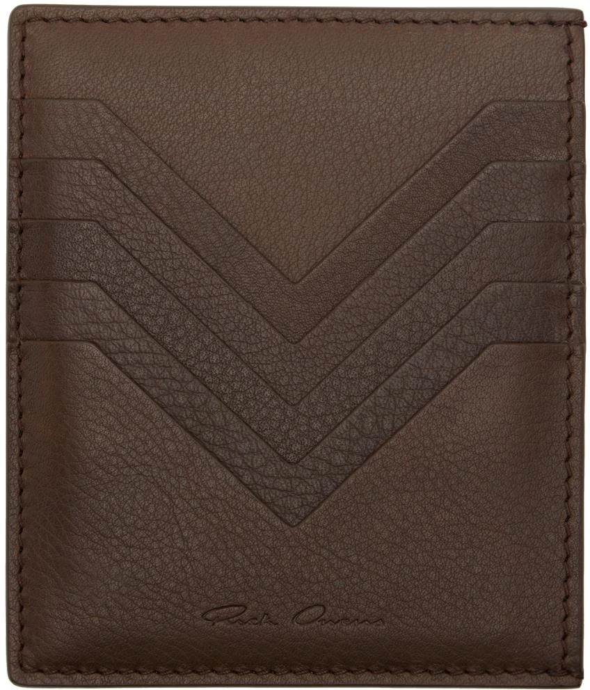 Rick Owens Brown Porterville Square Card Holder 1