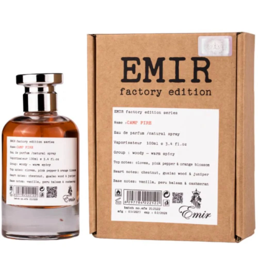 Paris Corner 2PCS Combo  Emir Factory Edition Camp Fire Eau De Parfum  Women's Perfume 3.4 Oz 1