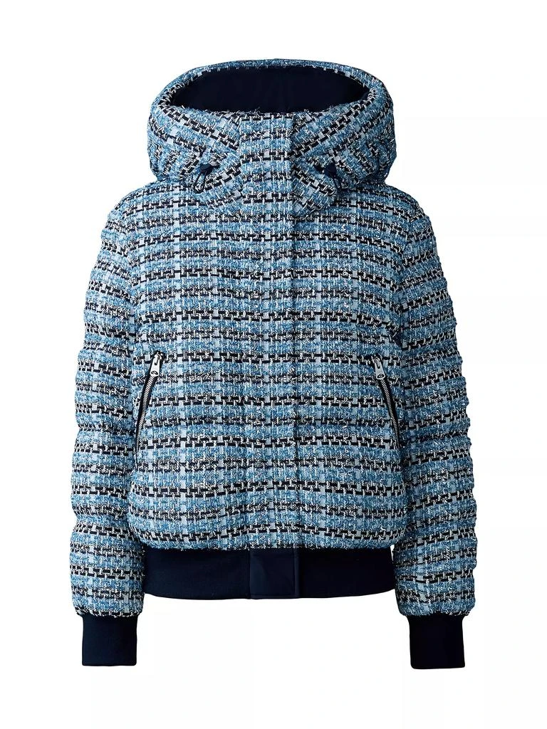 Mackage Shirly Mixed Media Tweed Quilted Down Bomber Jacket 1