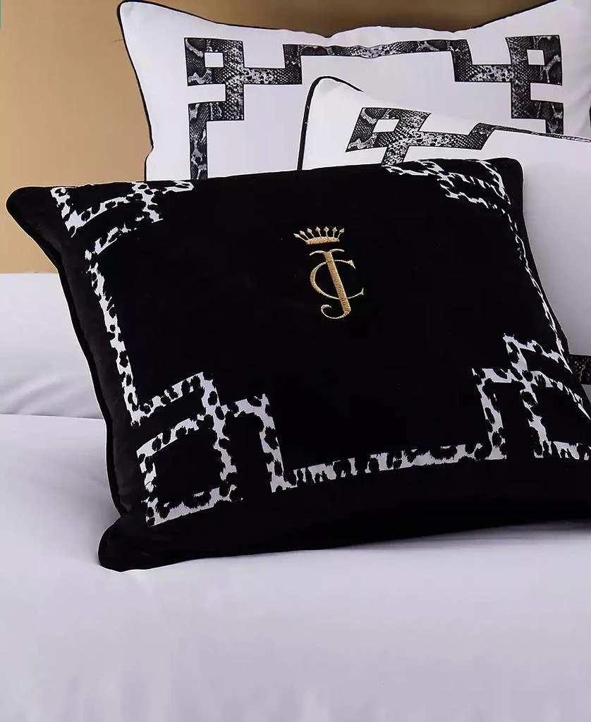 Juicy Couture Lattice Embroidered Velvet Decorative Pillow, 20" x 20" 3