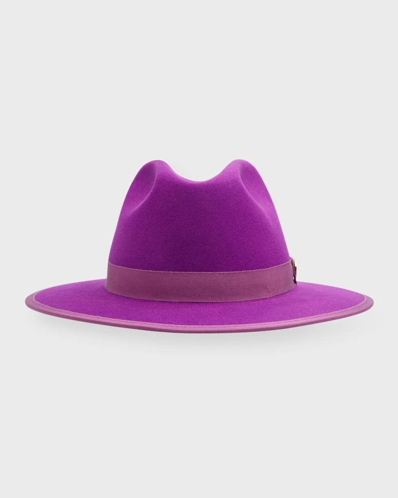 Keith James Men's Queen Red-Brim Wool Fedora Hat 1