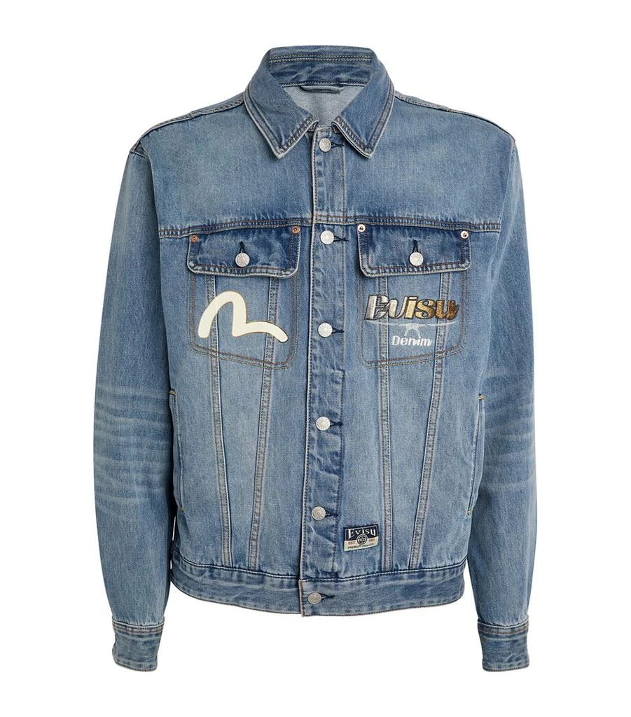 Evisu Embroidered-Logo Denim Jacket 1