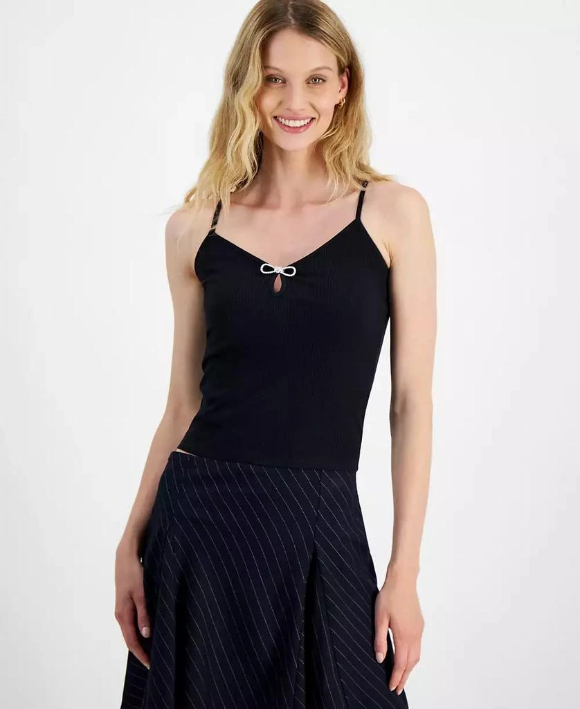 Almost Famous Crave Frame Juniors' Rhinestone-Bow Sleeveless Cami Top 1