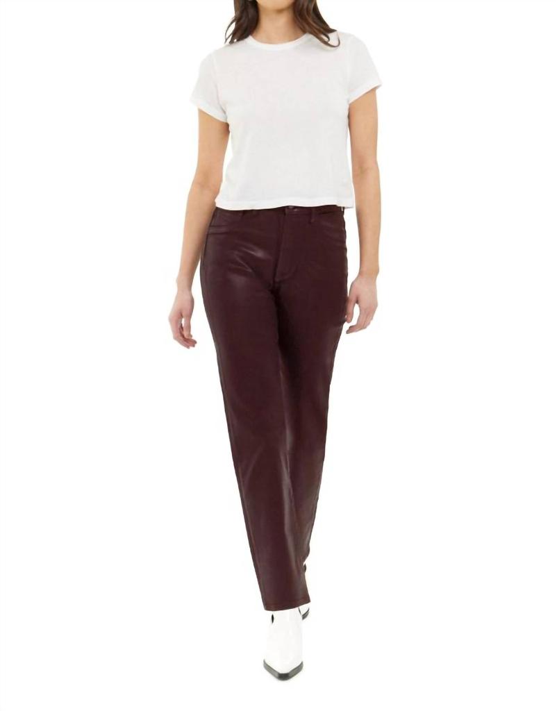 Articles of Society Village High Rise Straight Pants In Espresso Laquer