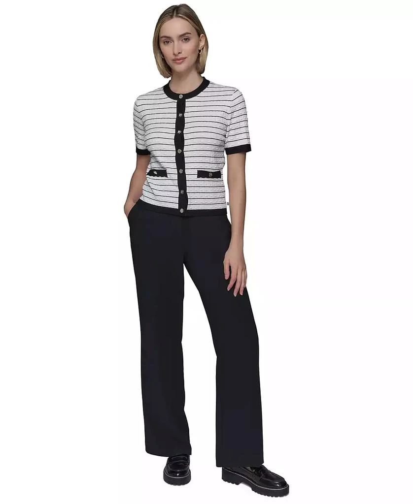 Karl Lagerfeld Paris Women's Striped Short-Sleeve Cardigan 2