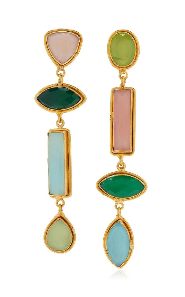 Sylvia Toledano Sylvia Toledano - Cascade Multi-Stone 22K Gold-Plated Earrings - Multi - OS - Moda Operandi - Gifts For Her 1