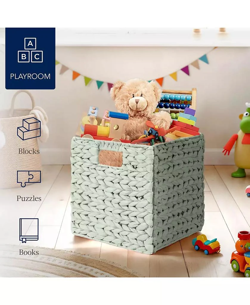 Best Choice Products 10.5x10.5in Hyacinth Storage Baskets, Set of 5 Multipurpose Collapsible Organizers 8