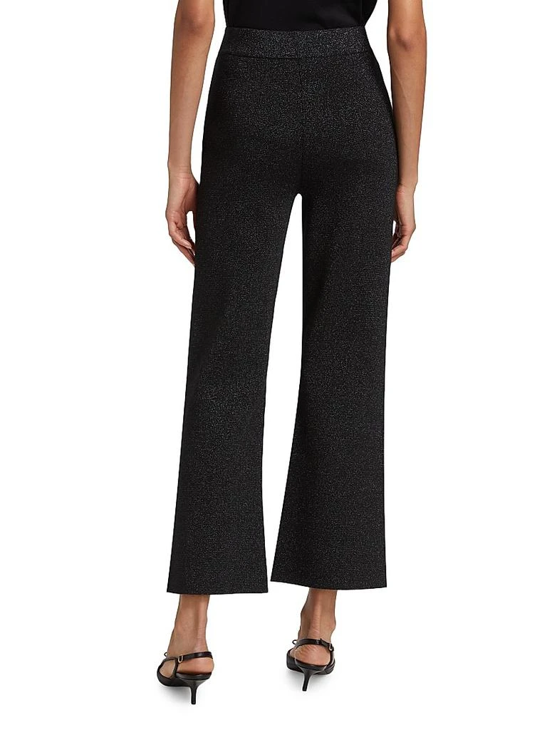 L'Agence Ren Metallic Knit Flare Crop Pants 5