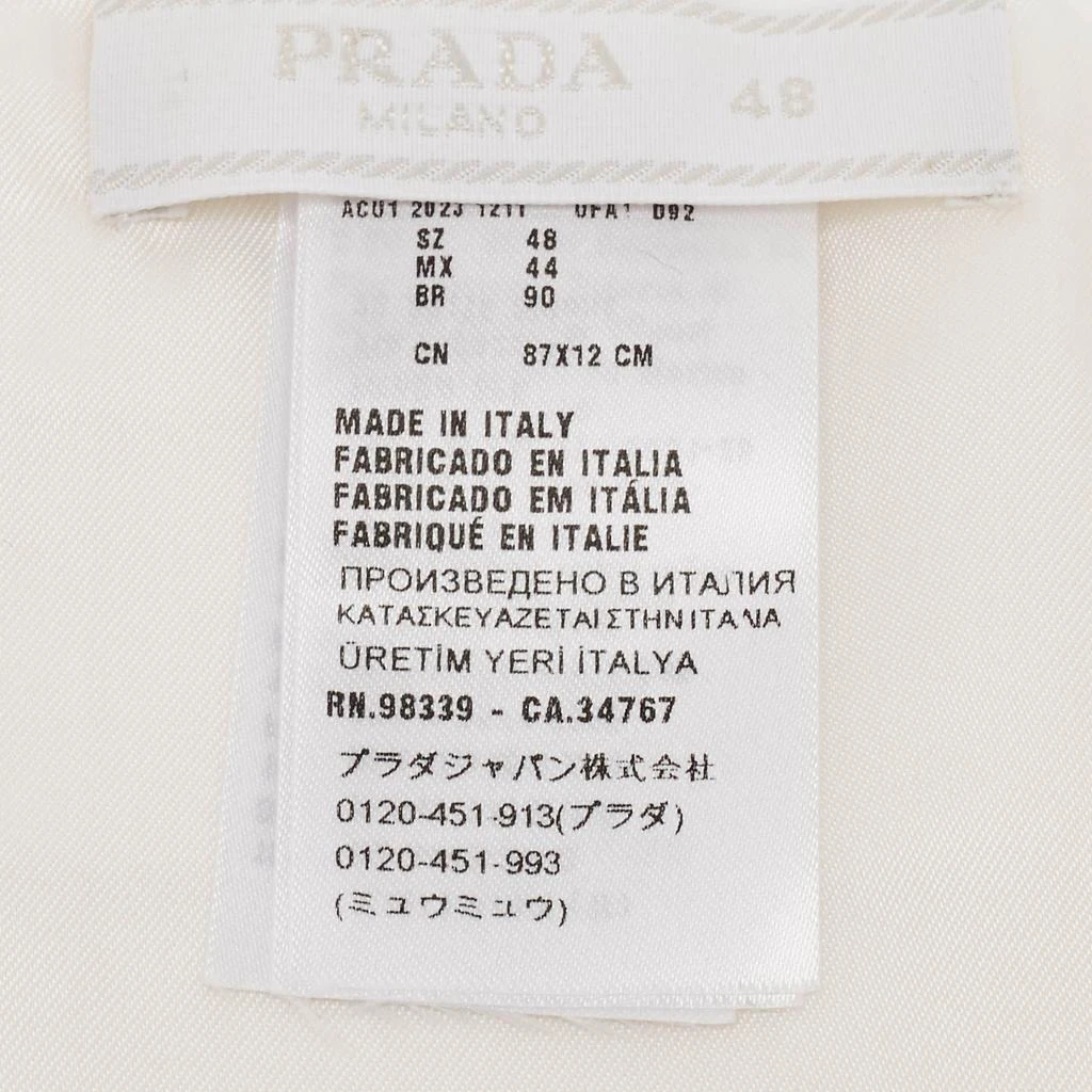 Prada Prada White Silk Satin Tuxedo Cummerbund 5