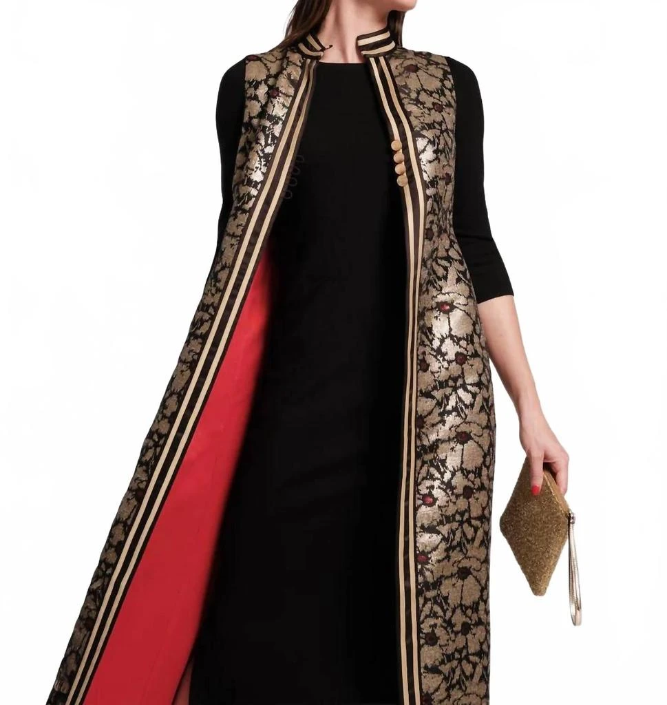 Frances Valentine Susie Jacket In Gold/ Black 4