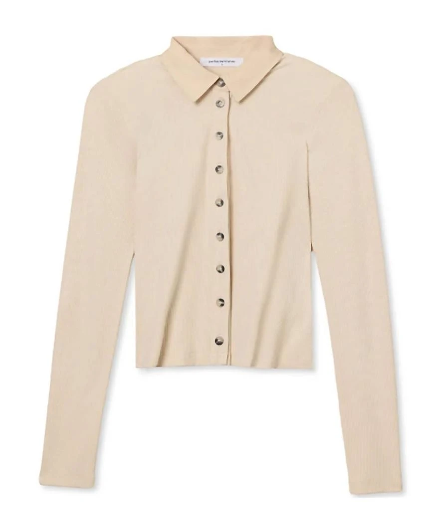 perfectwhitetee Perfectwhitetee - Amee Luxe Rib Long Sleeve Polo 4