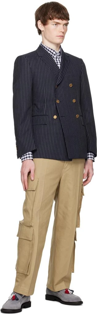 Thom Browne Gray RWB Tassel Loafers 5