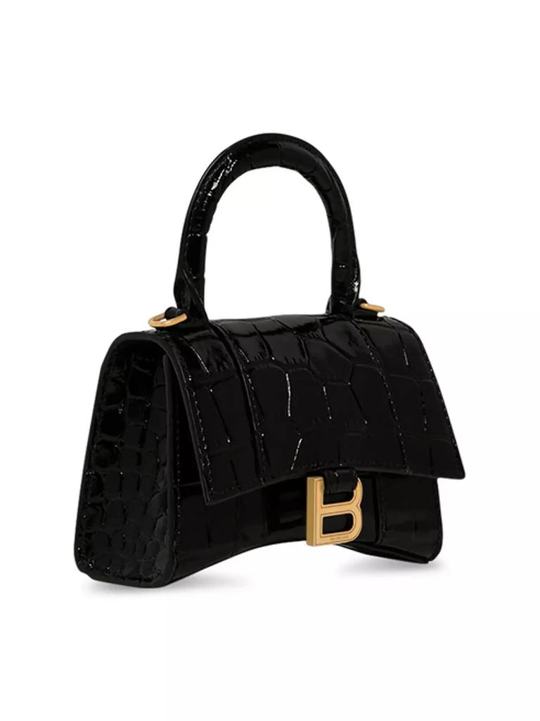 Balenciaga Hourglass Mini Handbag With Chain Crocodile Embossed 2