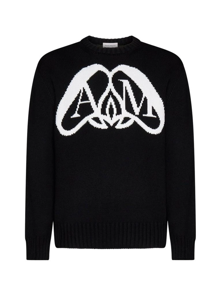 Alexander McQueen Alexander McQueen Logo Printed Crewneck Sweatshirt 1