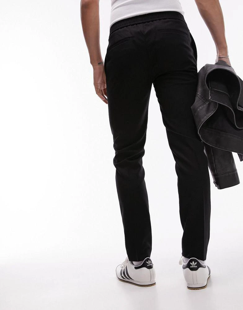 Topman Topman elasticated waist trouser jogger in black 4
