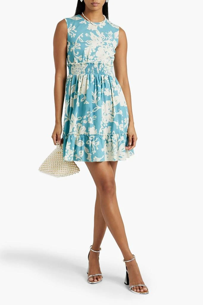 RED Valentino Ruffled floral-print cotton-poplin mini dress 2