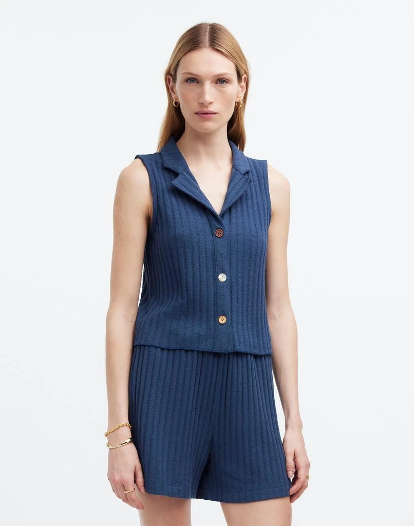 Madewell Mixed-Button Ribbed Polo Tank 1