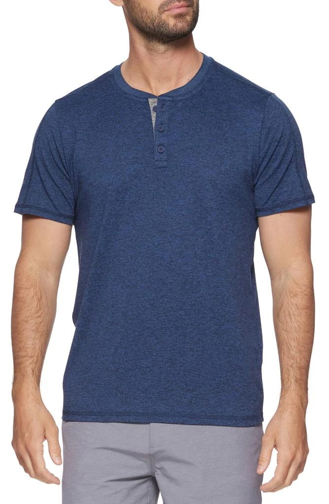 FLAG AND ANTHEM Marled Short Sleeve Performance Henley 1