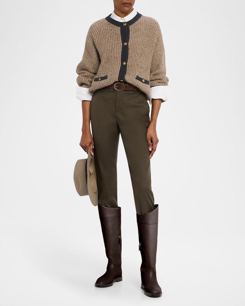 Brunello Cucinelli Wool-Mohair Pailette Bicolor Cardigan