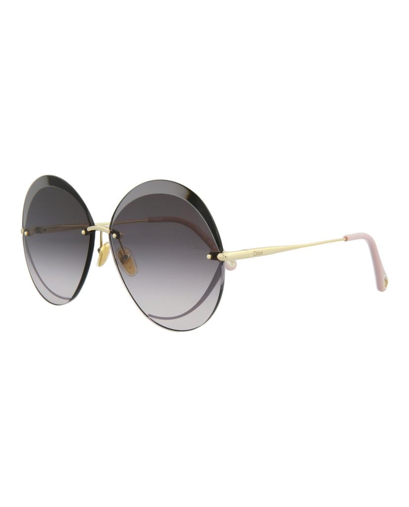 Chloé Round-Frame Metal Sunglasses