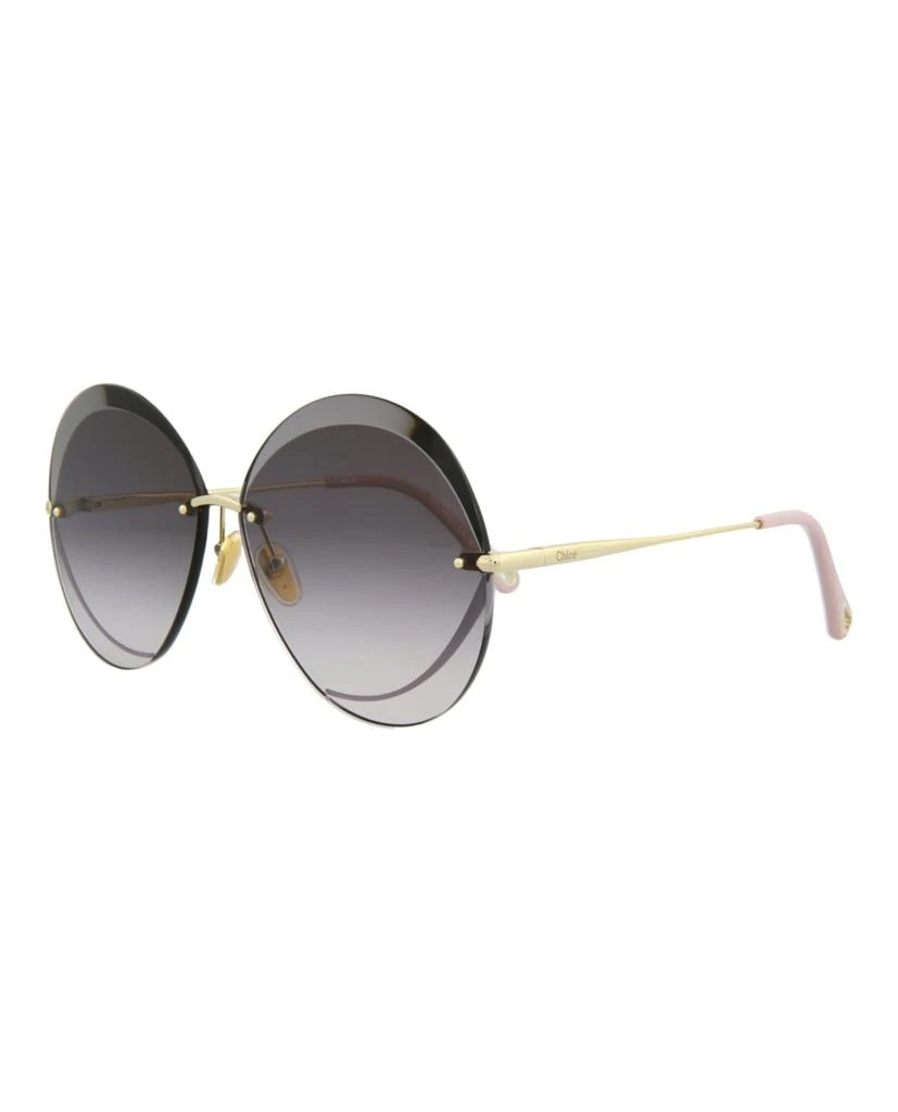 Chloé Round-Frame Metal Sunglasses 2